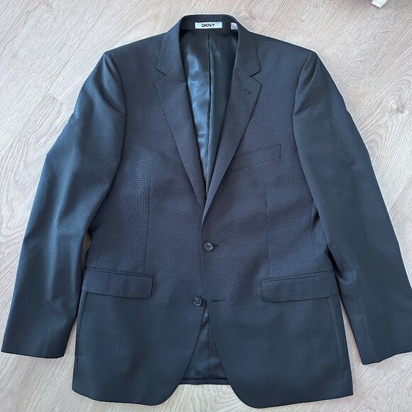 Fine Wool Blazer Suit Jacket sz 42R - Matt Black - Picture 16 of 16